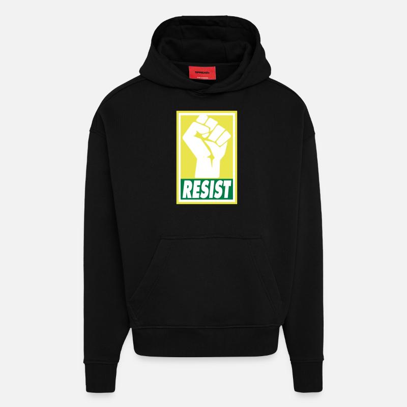 RESIST - Sweat à capuche bio épais oversize fabriqué en UE - SOLID BLACK