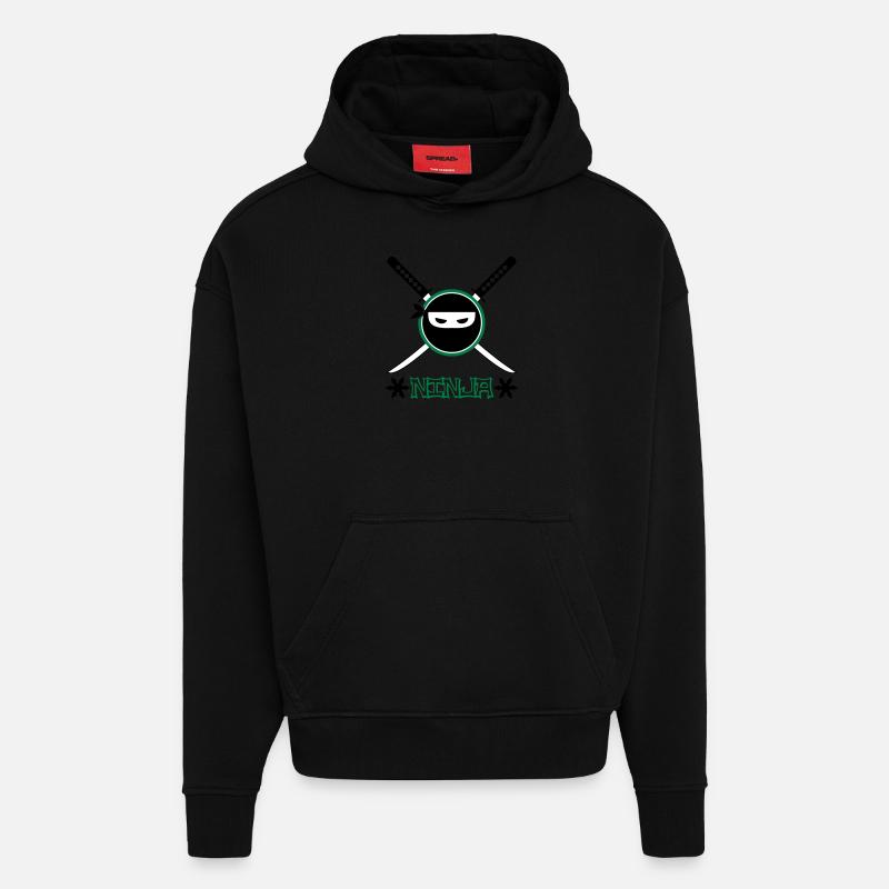 Ninja - Hoodie- made by SPREAD  - SOLID BLACK