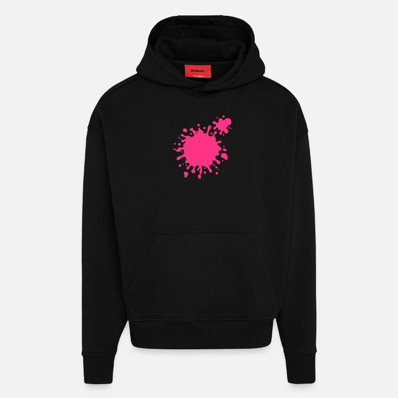 éclaboussure - Sweat à capuche bio épais oversize fabriqué en UE - SOLID BLACK