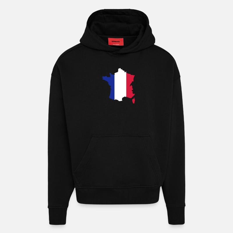 frankreich_landflagge - Hoodie- made by SPREAD  - SOLID BLACK
