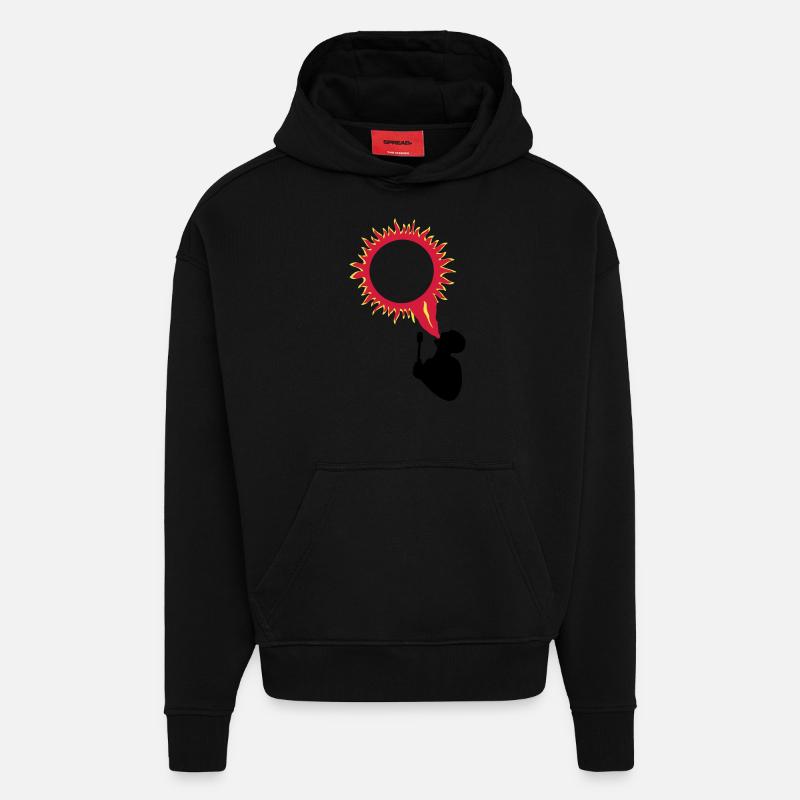 Fire breathing - Hoodie- made by SPREAD  - SOLID BLACK