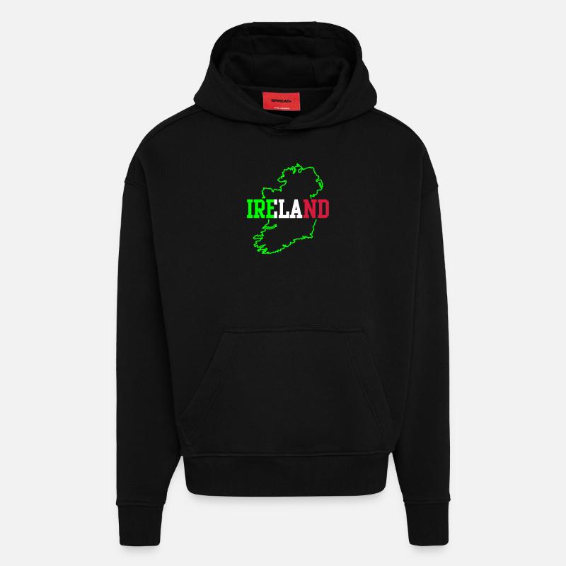 ireland - Sweat à capuche bio épais oversize fabriqué en UE - SOLID BLACK
