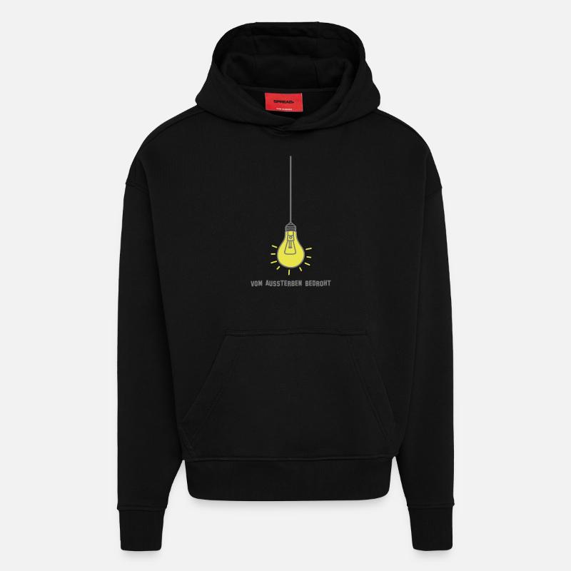 Menacées d'extinction - V2 - Sweat à capuche bio épais oversize fabriqué en UE - SOLID BLACK