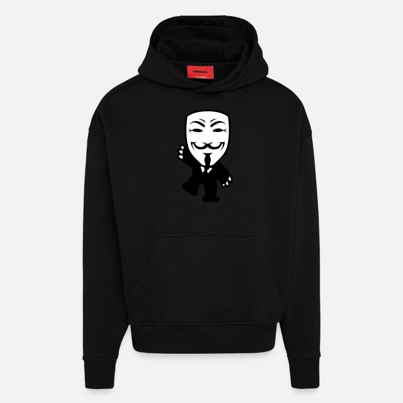 anonymous - Sweat à capuche bio épais oversize fabriqué en UE - SOLID BLACK