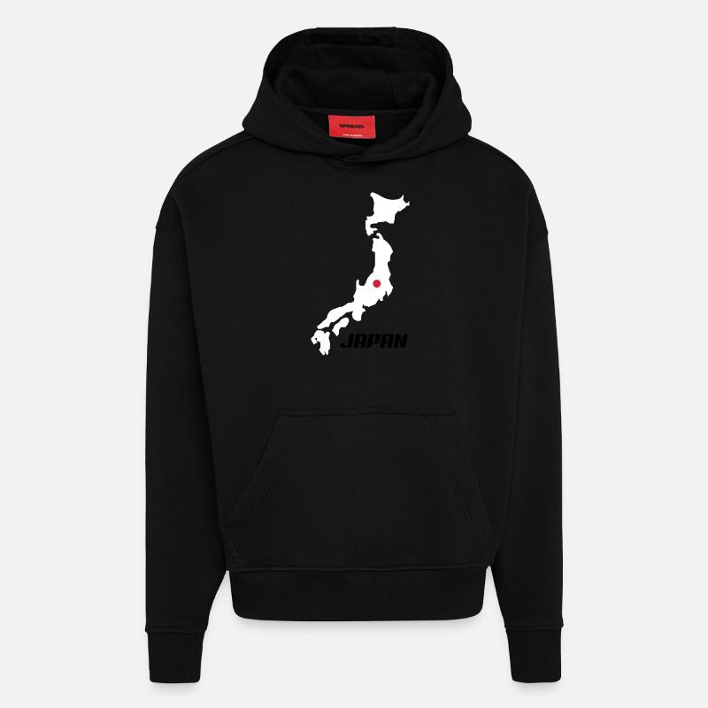 japan3 - Sweat à capuche bio épais oversize fabriqué en UE - SOLID BLACK