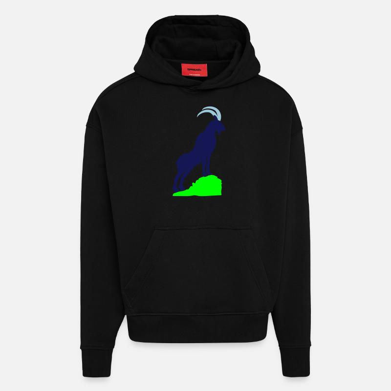 steinbock 02 - Hoodie- made by SPREAD  - SOLID BLACK