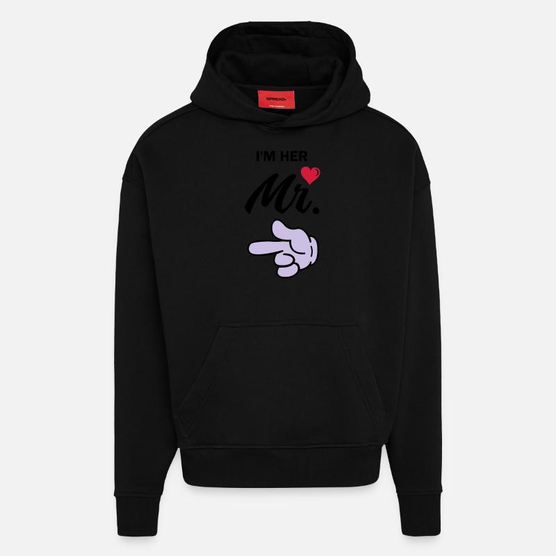 im her mr - Hoodie- made by SPREAD  - SOLID BLACK