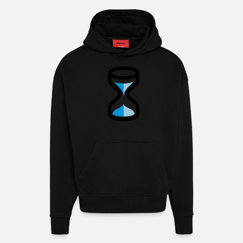 sablier - Sweat à capuche bio épais oversize fabriqué en UE - SOLID BLACK