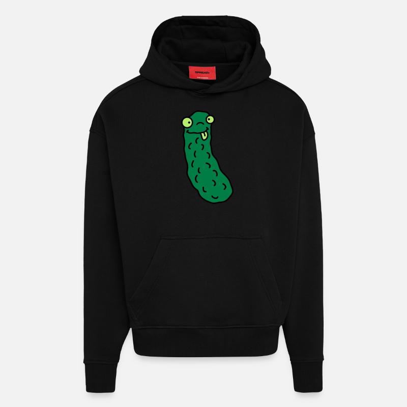 Funny Cucumber - Sweat à capuche bio épais oversize fabriqué en UE - SOLID BLACK