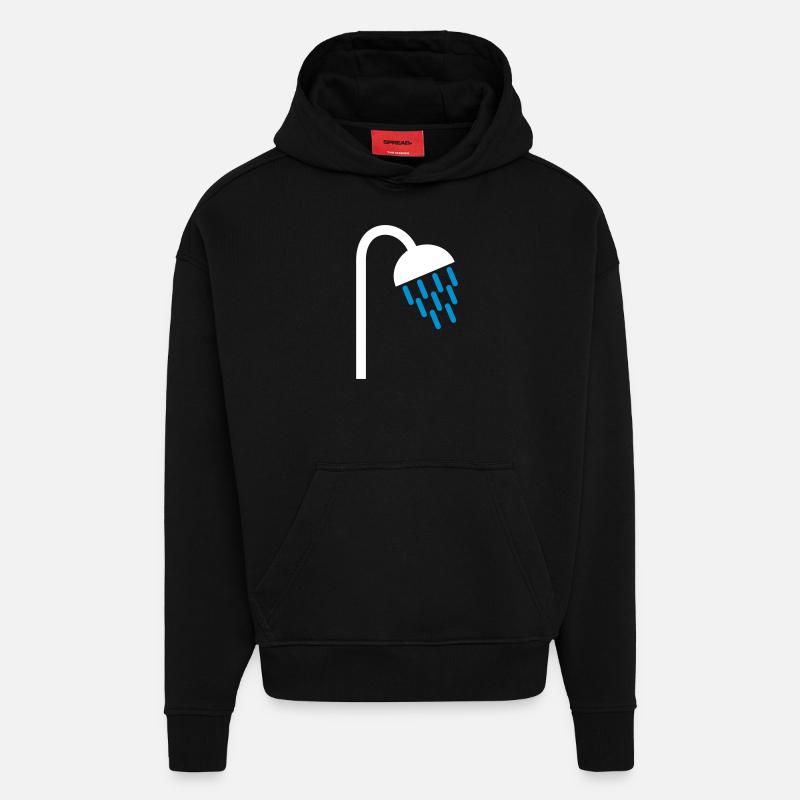 Douche - Sweat à capuche bio épais oversize fabriqué en UE - SOLID BLACK