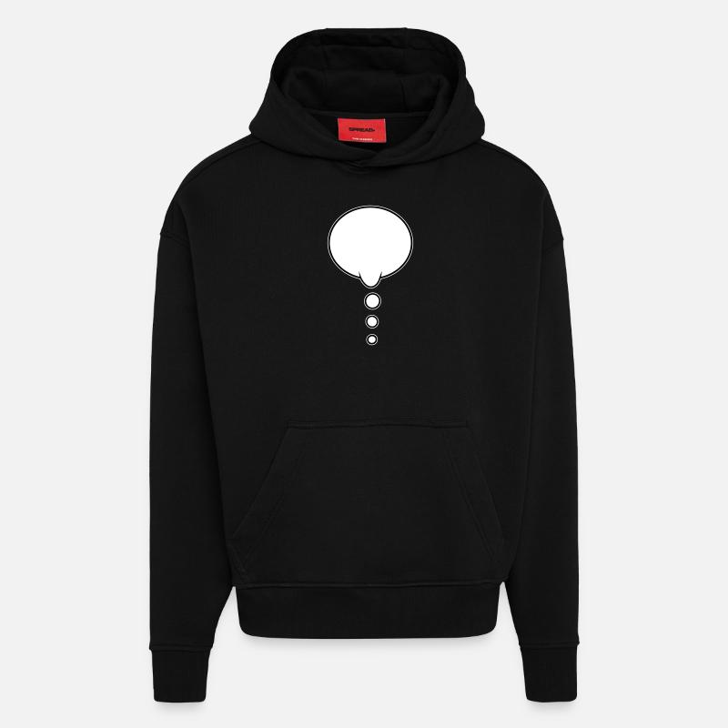 Pensée : Bubble Design - Sweat à capuche bio épais oversize fabriqué en UE - SOLID BLACK