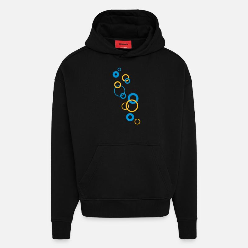 bubbles - Sweat à capuche bio épais oversize fabriqué en UE - SOLID BLACK