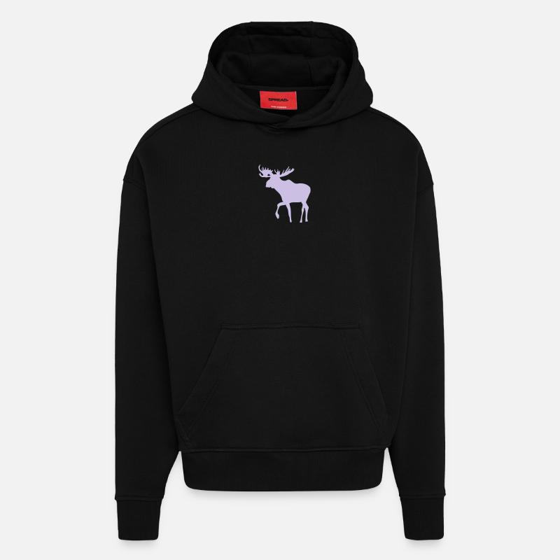 Elch - Moose - Elk - Hoodie- made by SPREAD  - SOLID BLACK