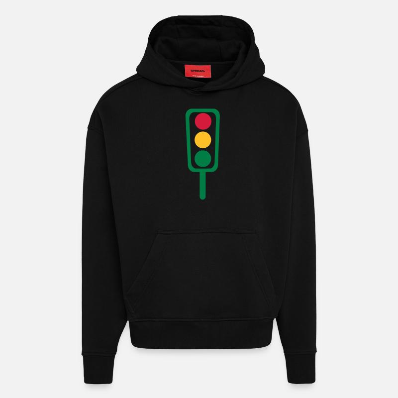 Traffic light - Hoodie- made by SPREAD  - SOLID BLACK