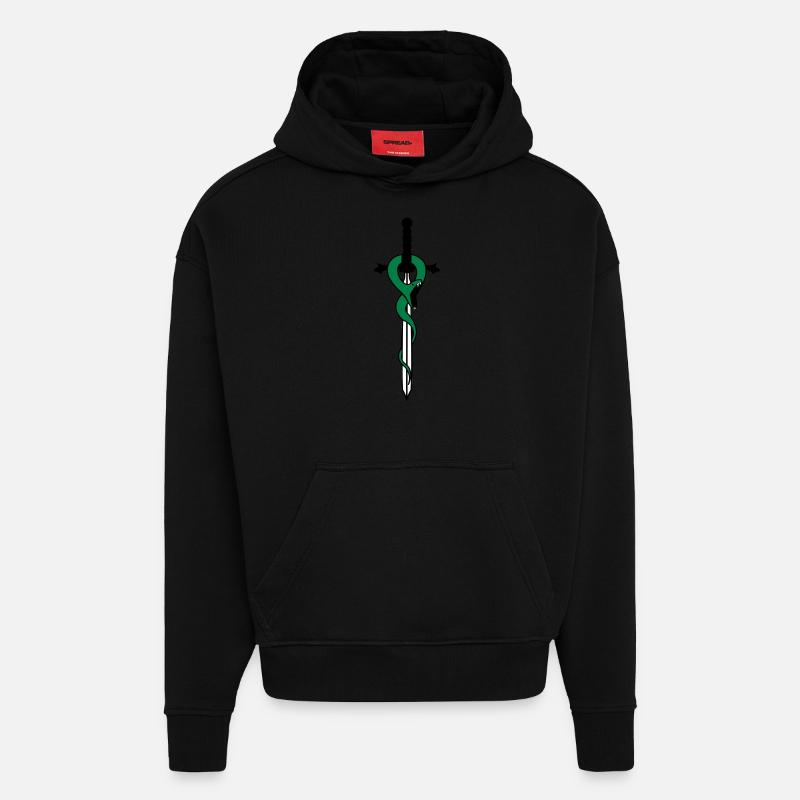 snake_with_sword - Hoodie- made by SPREAD  - SOLID BLACK
