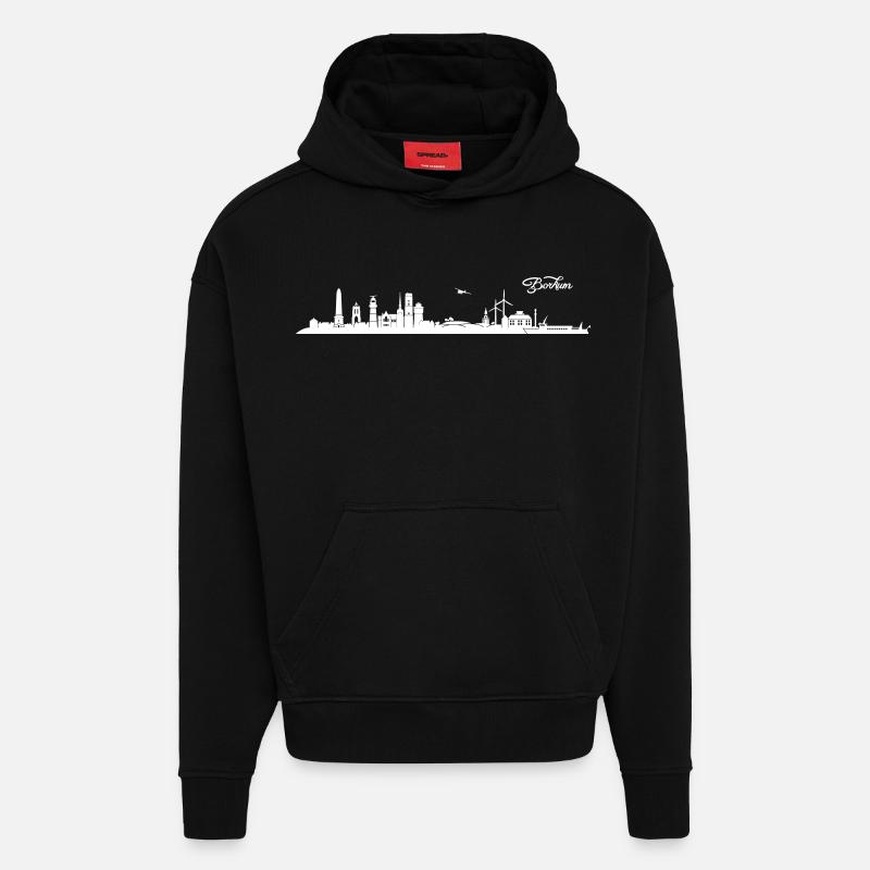Borkumer Skyline - Hoodie- made by SPREAD  - SOLID BLACK