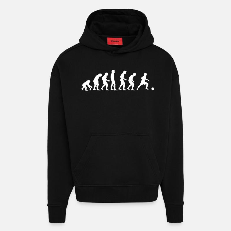soccer Evolution - Sweat à capuche bio épais oversize fabriqué en UE - SOLID BLACK