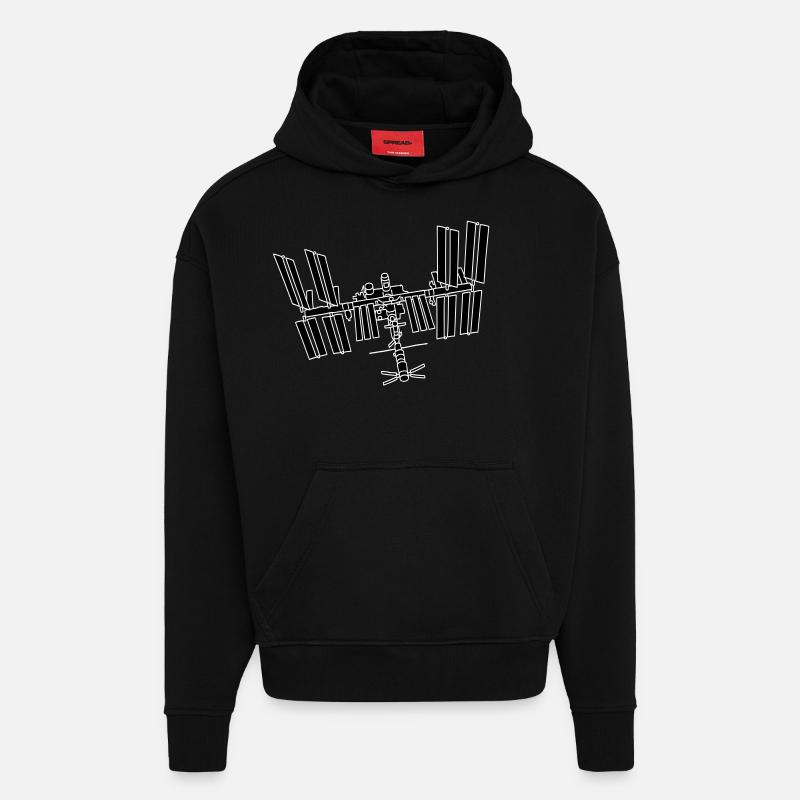 Space station ISS 2 - Hoodie- made by SPREAD  - SOLID BLACK
