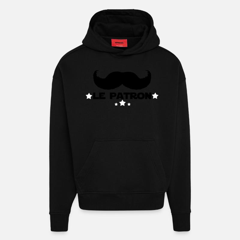 le patron - Sweat à capuche bio épais oversize fabriqué en UE - SOLID BLACK
