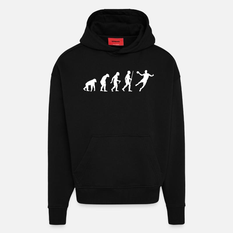 Handballer Evolution - Sweat à capuche bio épais oversize fabriqué en UE - SOLID BLACK