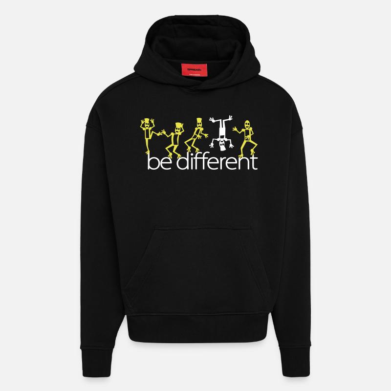 be different (2c) - Sweat à capuche bio épais oversize fabriqué en UE - SOLID BLACK