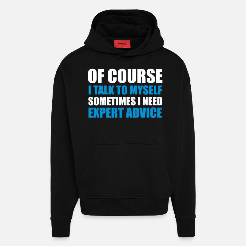Expert Advice - Sweat à capuche bio épais oversize fabriqué en UE - SOLID BLACK