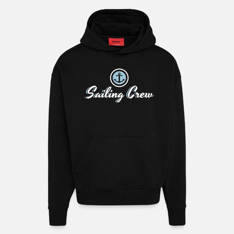 Sailing Crew - Hoodie- made by SPREAD  - SOLID BLACK