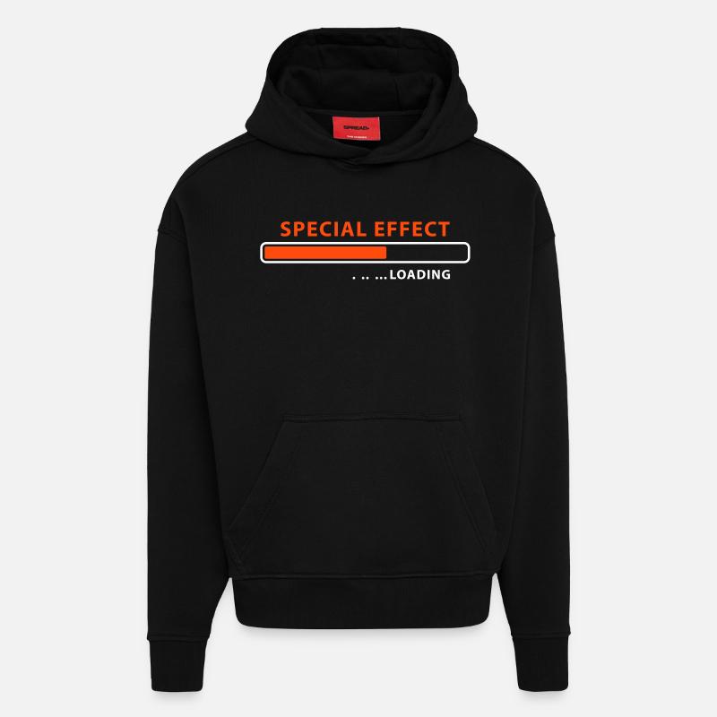chargement Effet spécial - être patient - Sweat à capuche bio épais oversize fabriqué en UE - SOLID BLACK