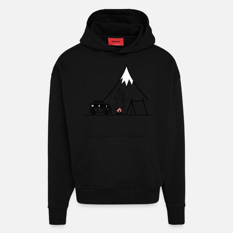Lagerfeuer Camping Trip - Hoodie- made by SPREAD  - SOLID BLACK