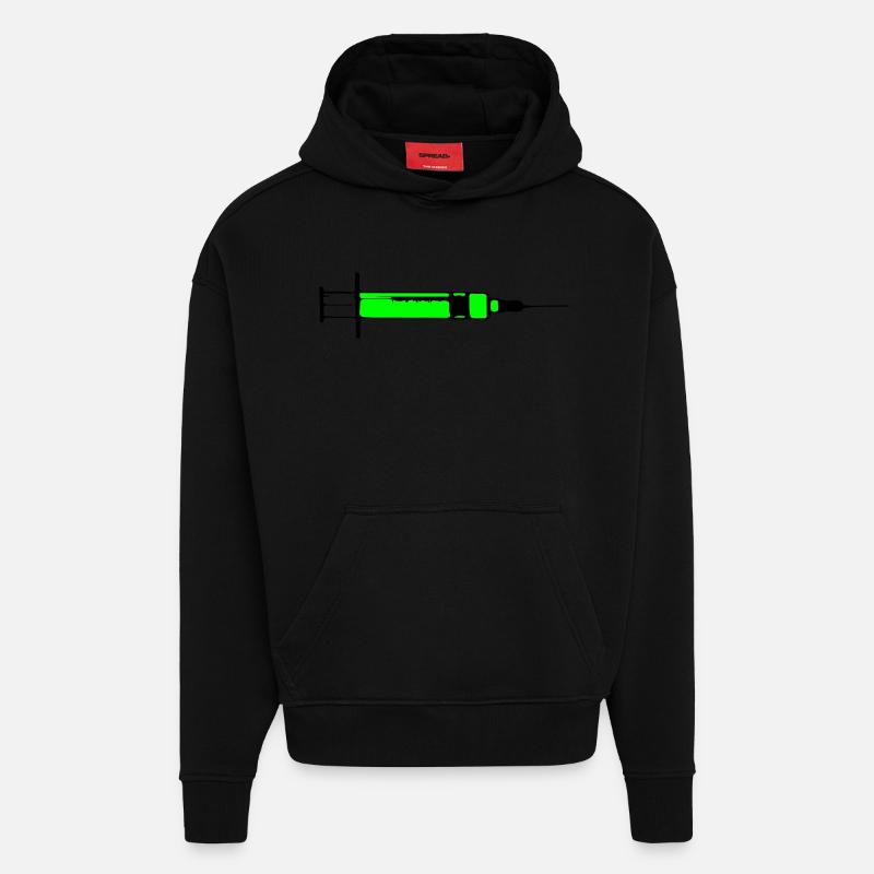Injection létale Toxic 2c - Sweat à capuche bio épais oversize fabriqué en UE - SOLID BLACK