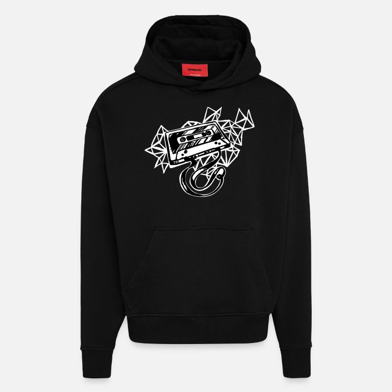 Retro Kassette - Hoodie- made by SPREAD - SOLID BLACK