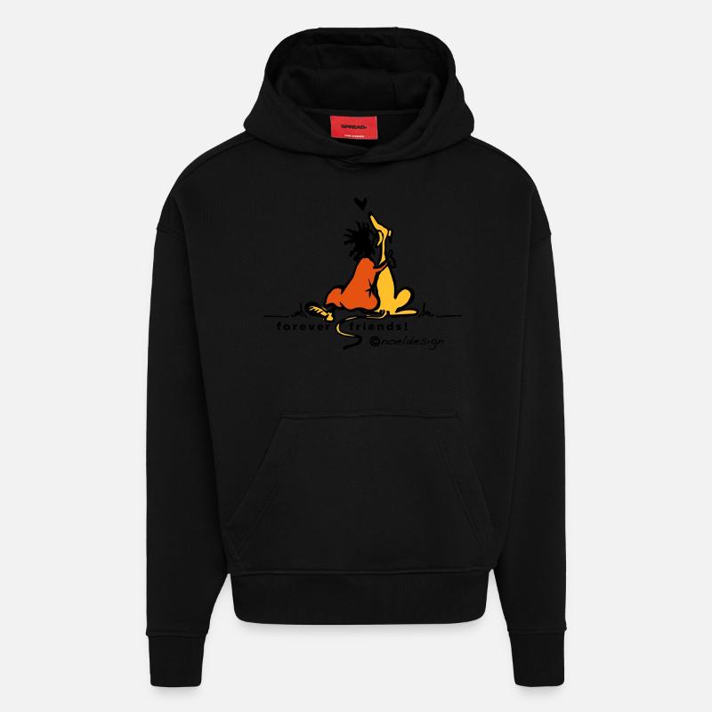 toujours amis - Sweat à capuche bio épais oversize fabriqué en UE - SOLID BLACK