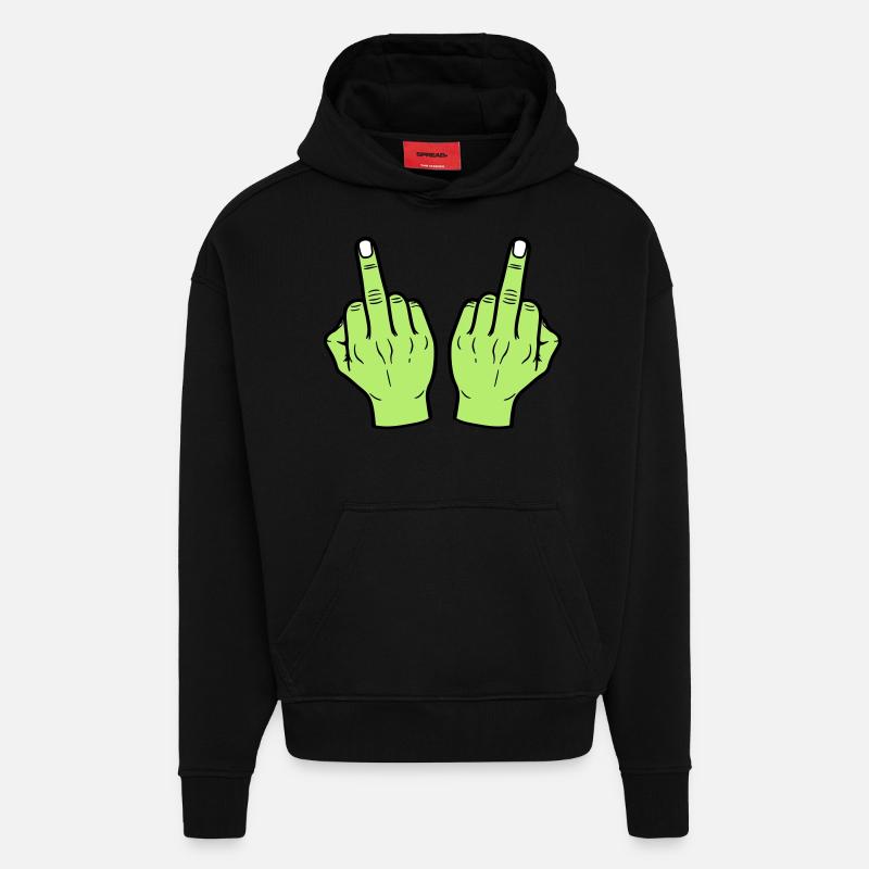 Mittelfinger Hand - Hoodie- made by SPREAD  - SOLID BLACK