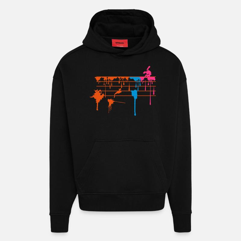 Notensplashes - Hoodie- made by SPREAD  - SOLID BLACK