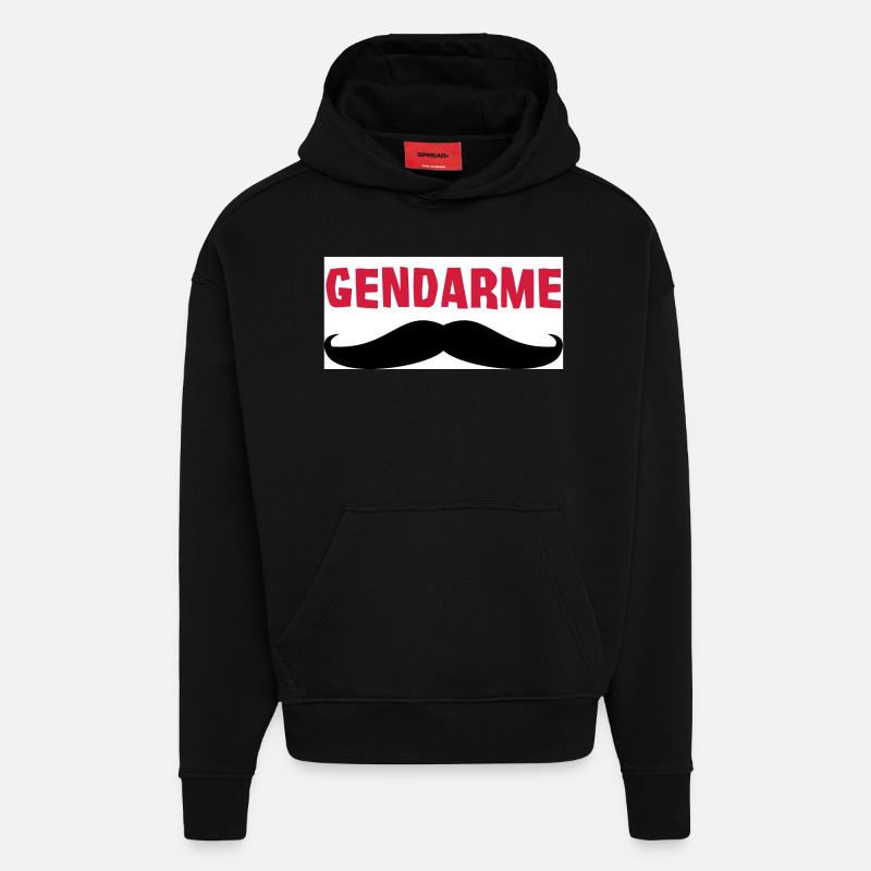 GENDARME - Sweat à capuche bio épais oversize fabriqué en UE - SOLID BLACK