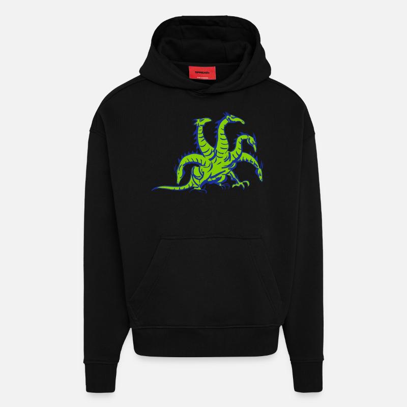drache hydra dragon - Hoodie- made by SPREAD  - SOLID BLACK