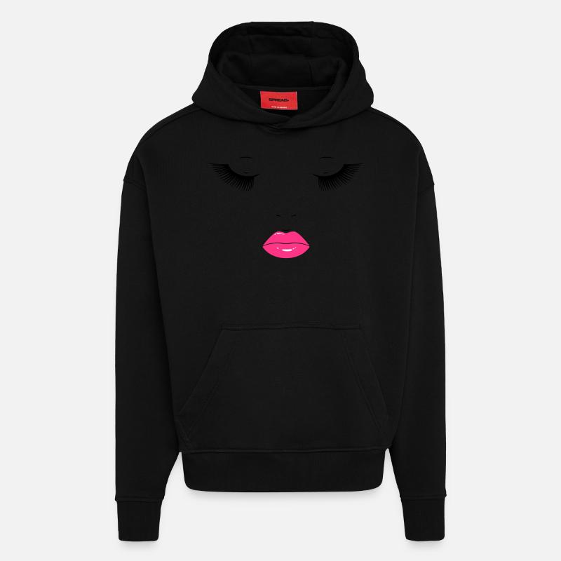 Beauty Face - Sweat à capuche bio épais oversize fabriqué en UE - SOLID BLACK