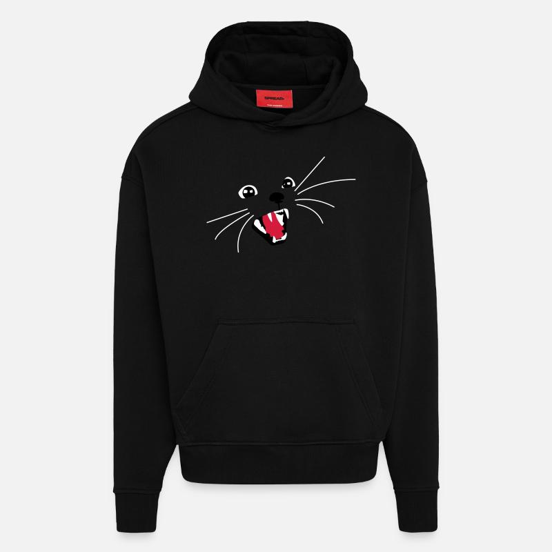 Bad Cat - Sweat à capuche bio épais oversize fabriqué en UE - SOLID BLACK