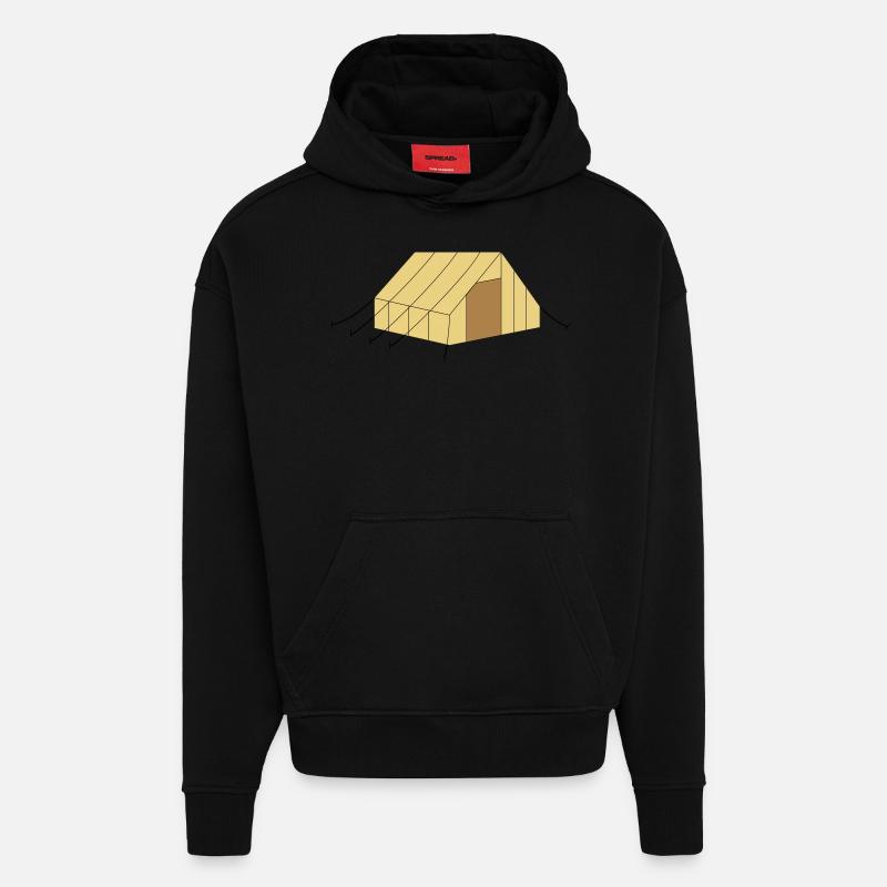 Zelt - Hoodie- made by SPREAD  - SOLID BLACK