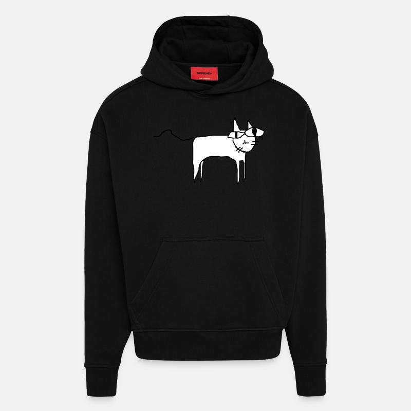 Cat - Hoodie- made by SPREAD  - SOLID BLACK