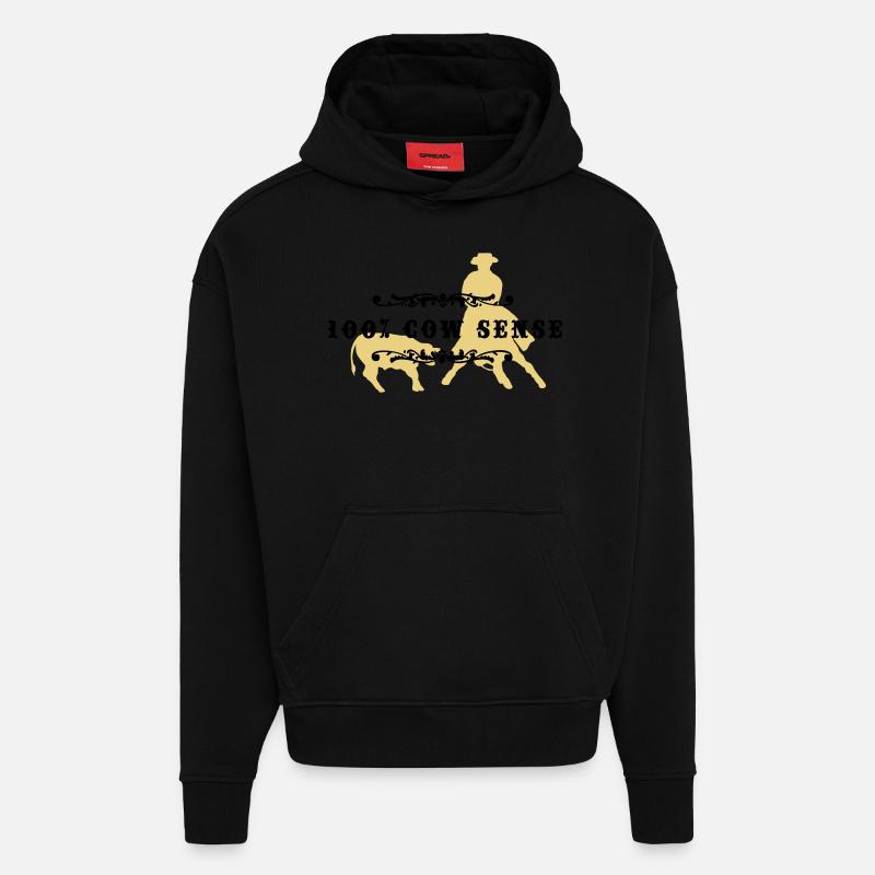 (cowsense_2c) - Hoodie- made by SPREAD  - SOLID BLACK