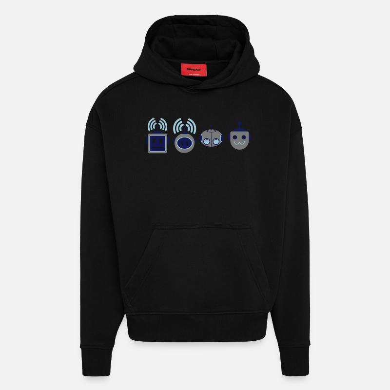 Die Roboter Geeks - Hoodie- made by SPREAD  - SOLID BLACK