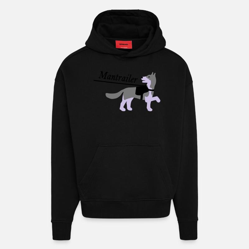 Mantrailer vektor - Hoodie- made by SPREAD - SOLID BLACK