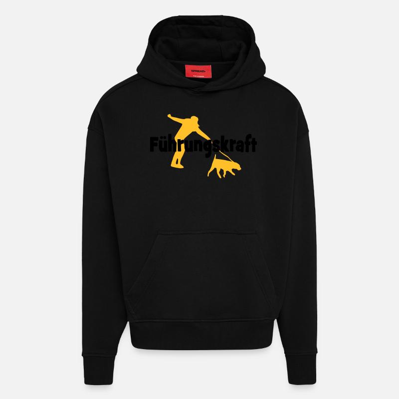 chien - Sweat à capuche bio épais oversize fabriqué en UE - SOLID BLACK