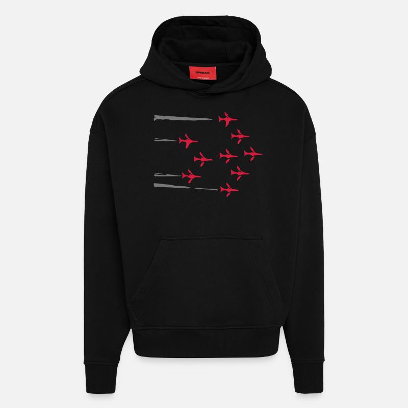 Red Arrows - Hoodie- made by SPREAD  - SOLID BLACK