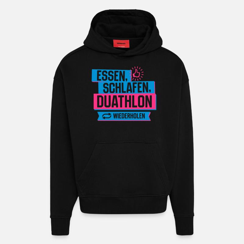 Hobby Duathlon - Hoodie- made by SPREAD  - SOLID BLACK