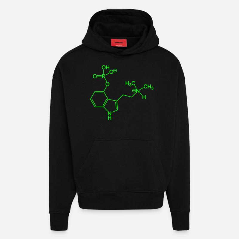 psilocybin - Hoodie- made by SPREAD  - SOLID BLACK
