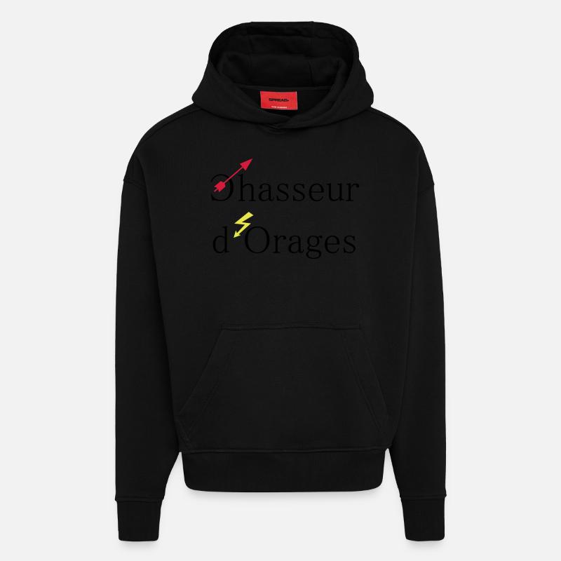 chasseur d'orages - Sweat à capuche bio épais oversize fabriqué en UE - SOLID BLACK