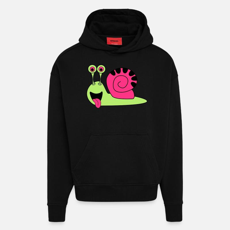 schnecke - Sweat à capuche bio épais oversize fabriqué en UE - SOLID BLACK