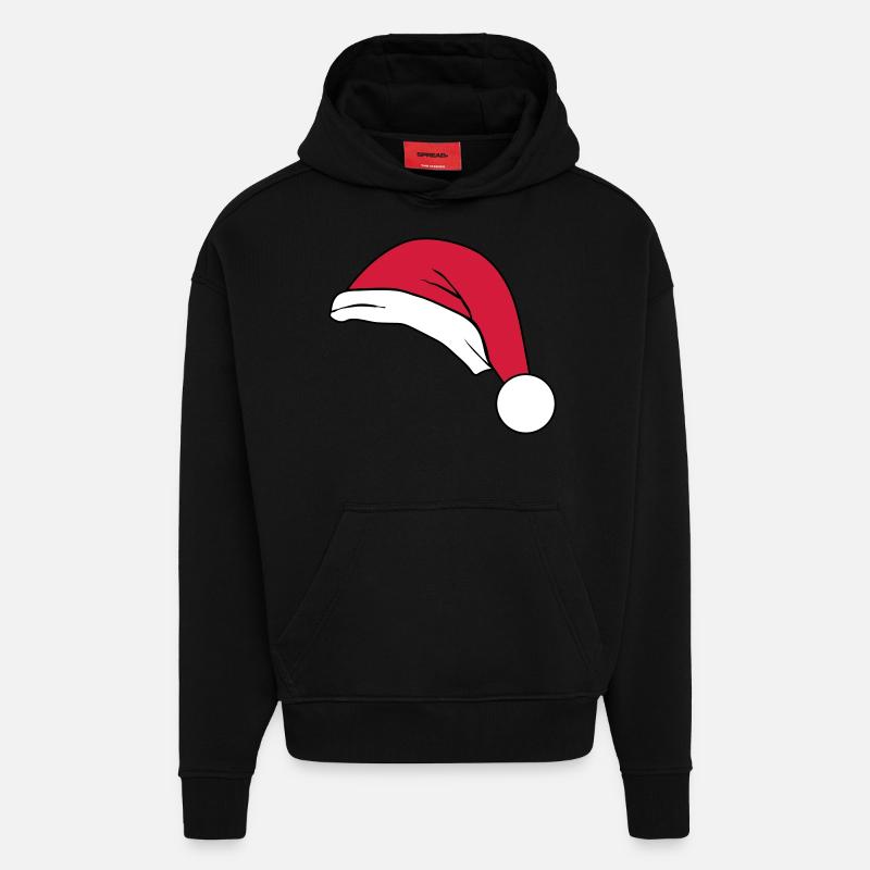 santahat - Sweat à capuche bio épais oversize fabriqué en UE - SOLID BLACK